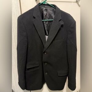 Flynt Black Wool Blend Men’s 42 Long Sportscoat/Blazer with a lining